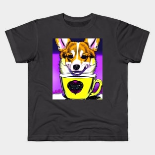 Corgi And Coffee Kids T-Shirt